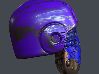 Gas mask helmet 3d model scifi Low-poly  Low-poly 3D model 529