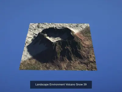 5 Landscape Environment Volcano Snow Volume 08 3D Model Pack