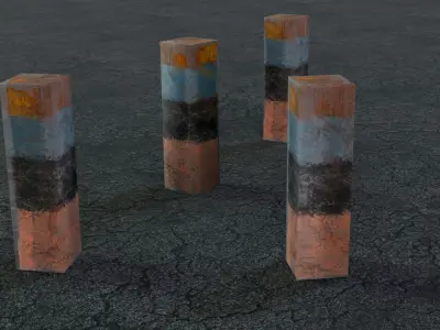 Road Traffic Poles Free low-poly 3D model
