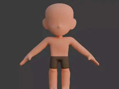 Stylized Cartoon Character Base Mesh Low-poly 3D model