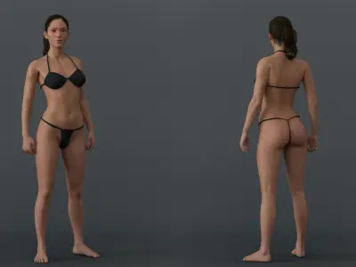 Female Full Body Rig Low-poly 3D model
