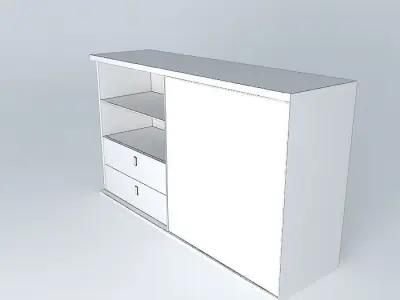 SLIDING DOOR WHITE LACQUER SIDEBOARD by Percy Ramos Free 3D model
