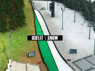 Ski jumping hill high detail 3D model