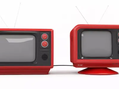 old tv retro television 3d model  3D model
