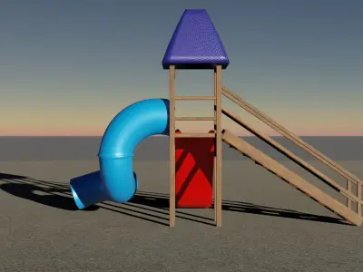 Slide 3D model playground Low-poly 3D model