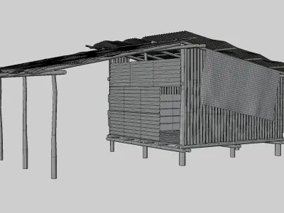 Thai Old Hut 3D model