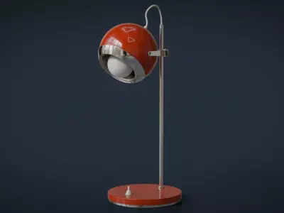 Retro Eyeball Table Lamp Low-poly 3D model