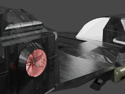 Sci-Fi Spaceship Concept Art Spacecraft  Low-poly 3D model