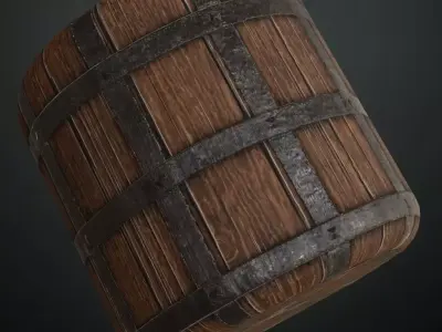 Reinforced Medieval Iron-Bound Wood PBR Texture