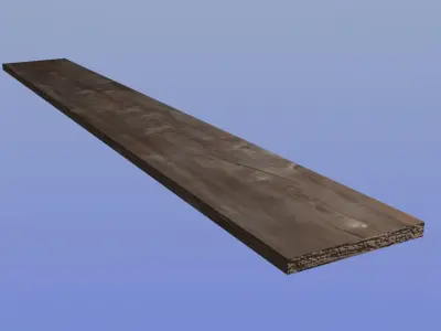 Lowpoly plank 1 wooden Free low-poly 3D model