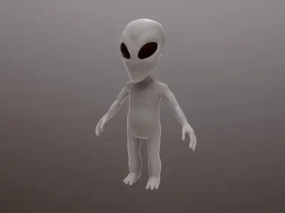 Alien Grey Low-poly 3D model