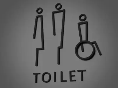 Toilet Door Sign 3D model