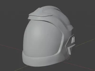Helmet with light Low-poly 3D model