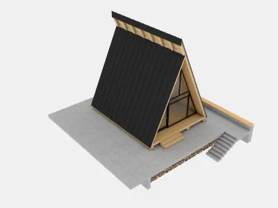 Aframe cabin Montana 3D model