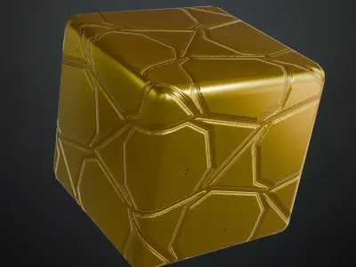 Golden Metal Plate PBR Seamless Texture