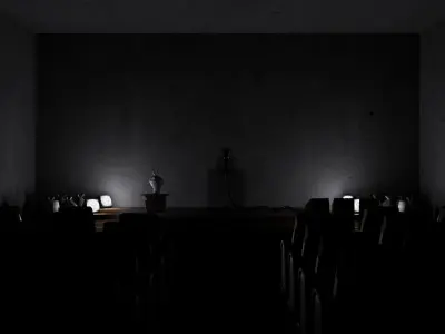 Scary horror theater scene Low-poly 3D model