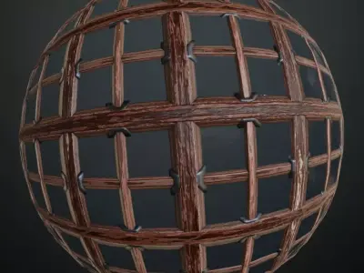 Medieval Heavy Timber Cage Lattice PBR Texture