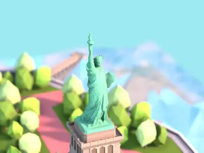 Low Poly Statue of Liberty Low-poly 3D model