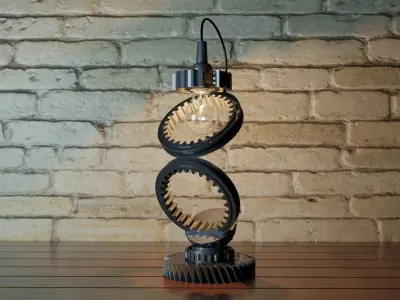 Table lamp from scrap metal Free 3D model