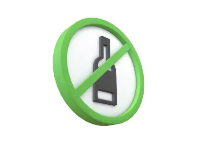 Prohibited Alcohol Symbol V1 004 Low-poly 3D model