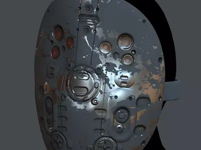 Gas mask helmet 3d model scifi Low-poly Low-poly 3D model  Low-poly 3D model purchase