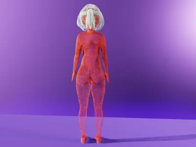 Abstract Female Statue Low-poly 3D model