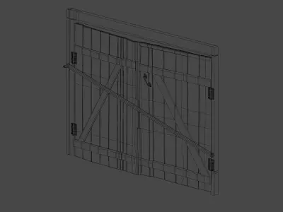Old gates 1 PBR  Low-poly 3D model