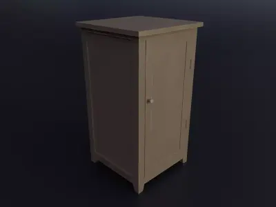 Wooden Cabinet Low-poly 3D model