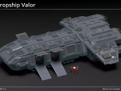 Scifi Dropship Valor Low-poly 3D model