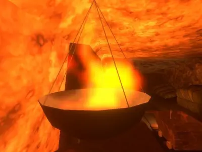 Hanging Torch Lowpoly Low-poly 3D model