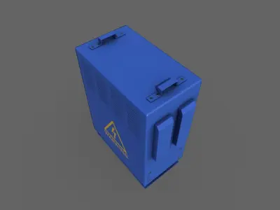 PBR Electric Box Blue V3 Low-poly 3D model