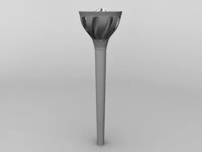 Game Ready Fire Torch Low-poly 3D model