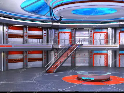 Virtual lobby 3D model