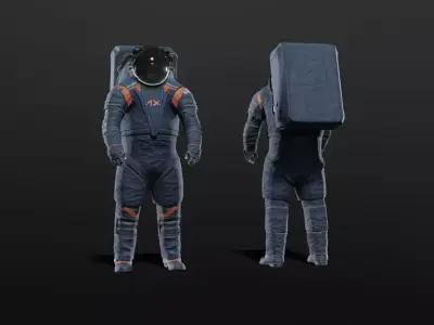 Axiom AxEMU Spacesuit Low-poly 3D model