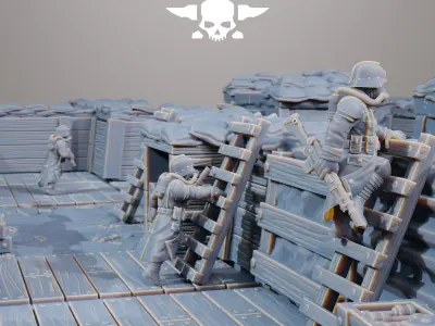 GrimGuard Trench Terrain 3D print model