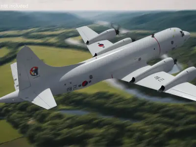  South Korea P3 Orion Maritime Reconnaissance Flying 