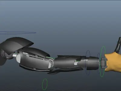 Mechanical Hand Rigged Low-poly 3D model