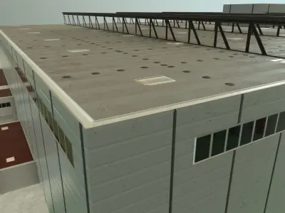 EDDB Hangar 1 Low-poly 3D model