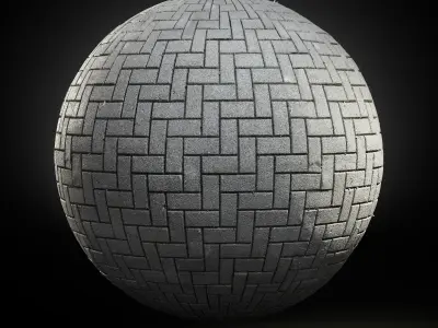 Scanned Herringbone Pavement- 2x2m Texture