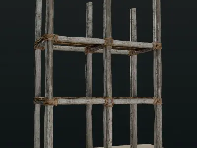 Old Scaffolding Low-poly 3D model