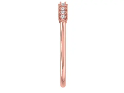 Solitaire Women Light Weight Band Ring 3D print model 5