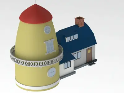 Flying House - House 3D model