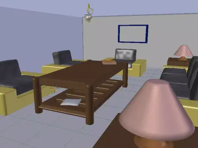 Room Interior Low-poly 3D model