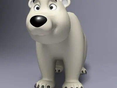 Cartoon Polar Bear Rigged Low-poly 3D model purchase