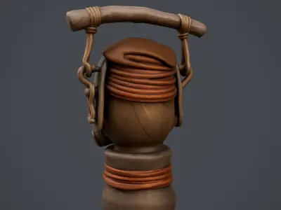 Bone Flare Torch from the Neo Tribe collection Low-poly 3D model
