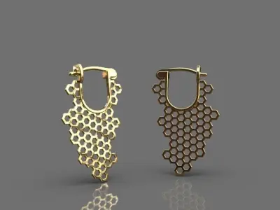 Light honeycomb earrings 3D print model