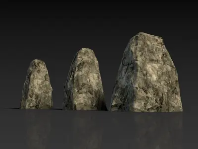 Low Poly Runestones three stones Low-poly 3D model