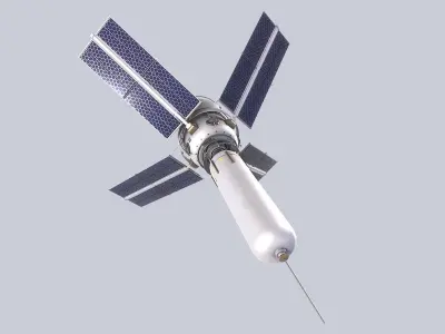 Sci fi Satellite 01 Low-poly 3D model