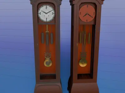 Floor  clock Low-poly 3D model
