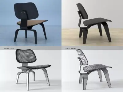 LCW eames chair 3D model